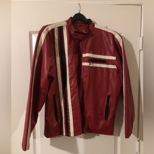 I.B. Exchange-Irwin Bilerman Faux Men’s Leather Racing Jacket- XL